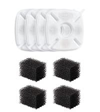 Veken Innovation Award Winner 95oz/2.8L Pet Fountain, Automatic Cat Water Fountain Dog Water Dispenser with Replacement Filters for Cats, Dogs, Multiple Pets (Grey, Plastic)