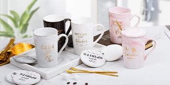 Jumway Not A Day Over Fabulous Mug Gifts Set- Birthday Gifts for Women - Funny Birthday Gift Ideas for Her,Friends, Coworkers, Her, Wife, Mom, Daughter, Sister, Aunt Ceramic Marble Mug 14 Oz