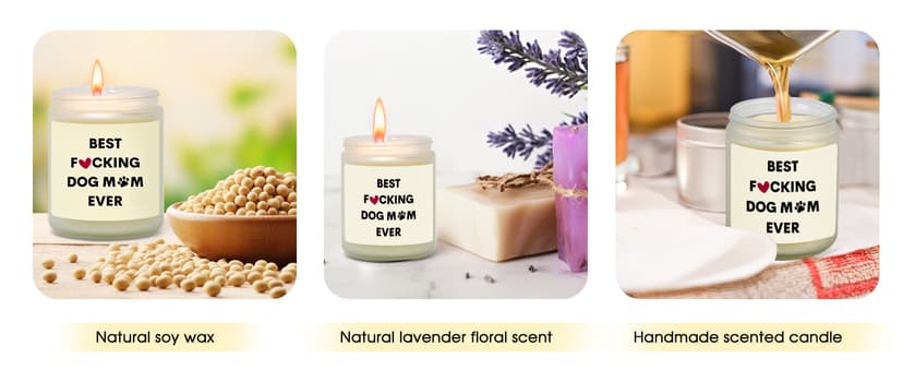 Kosmickiss Dog Mom Gifts for Women, Funny Dog Lovers Gifts for Women, Birthday Christmas Mothers Day Gift, Handmade Soy Wax Candle