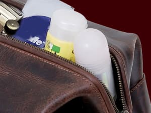 HLC Leather Toiletry Bag for Men - Best Gift for Men - Premium Genuine Leather Dopp Kit Shaving Kit Organizer Travel Kit Pouch Bag for Men - Large Size - Rustic Brown