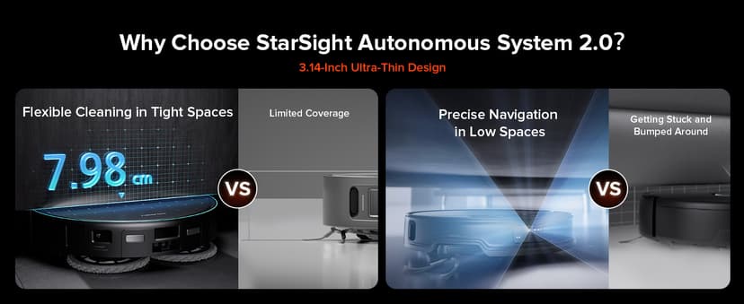roborock Saros 10R Robot Vacuum and Mop, 22,000 Pa Suction, Zero-Tangling, 3.14’’ Ultra Slim, FlexiArm Riser Technology for Carpet & Floor, Corner & Edge Cleaning, Self-Emptying, Hot Air Drying, Black