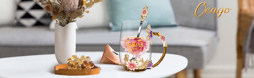 OEAGO Sisters Gifts from Sister for Women Elegant Tea Cup Unique Christmas Birthday Gifts for Sister, Little,Big,in Law