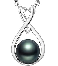 Gifts for Women Wife-Tahitian-Black-Pearl-Necklace-Gift for Wife Wedding Birthday Anniversary Jewelry-Mom Girlfriend Her Mothers Day Gifts for Mom Women Valentines Christmas Day