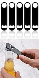 Wine Bottle Opener Stainless Steel Credit Card Size Casino Beer Bottle Opener Cap Opener for Your Wallet Wedding Party Groomsmen Bridesmaid Gifts 6 Pcs (Black)