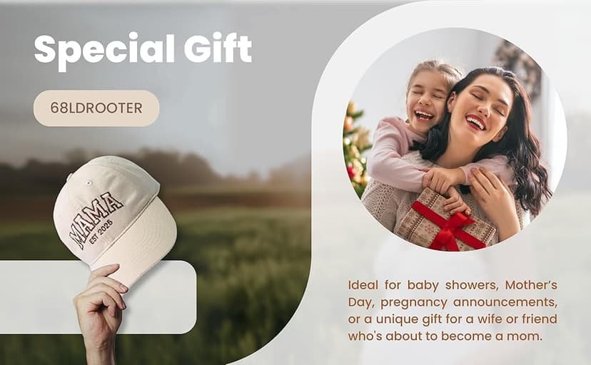 Mama EST 2025 Hat, New Mom Gift, Frist, Embroidered Mama Cap for Women, Gift for New Moms