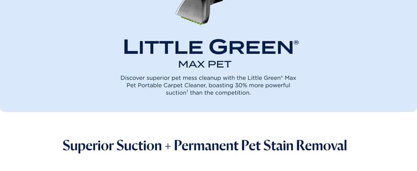 BISSELL® Little Green® Max Pet Portable Carpet and Upholstery Deep Cleaner, Car/Auto Detailer, with Self-Cleaning Tough Stain Tool and Pet Hair Removal Tool (3860)