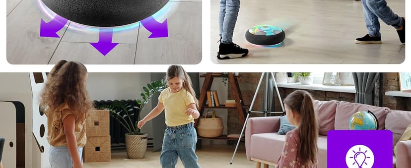 Hover Soccer Ball for Kids - Boy Birthday Gifts - Indoor Toy Games Gift for Boys Age 6, 7, 8, 9, 10, 11, 12 Year Old - Light-Up Toys Game for Kid - 6-8, 8-12 - Gift for 8 Year Olds (Single)