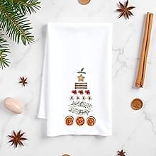 Christmas Cake Kitchen Dish Towels, Baking Christmas Tree Hand Towels Decorative for Farmhouse Kitchen Table, Cute Xmas Trees Gifts for Women Girls for Mom Hostess 16x24