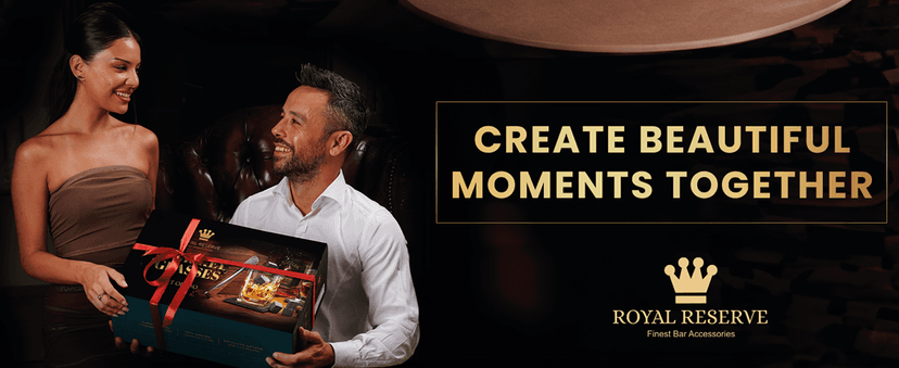 Whiskey Stones Gift Set by Royal Reserve, Artisan Crafted Scotch Bourbon Glasses, Chilling Rocks, Coasters and Tongs – Whiskey Gifts for Men Dad Boyfriend Anniversary or Retirement