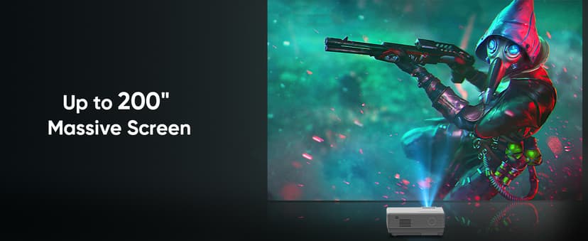 Projector with Two-way Bluetooth, Mini Projector with Projector Screen, Full HD 1080P Portable Video Projector, Home Movie Projector Compatible with HDMI/USB/Smartphone