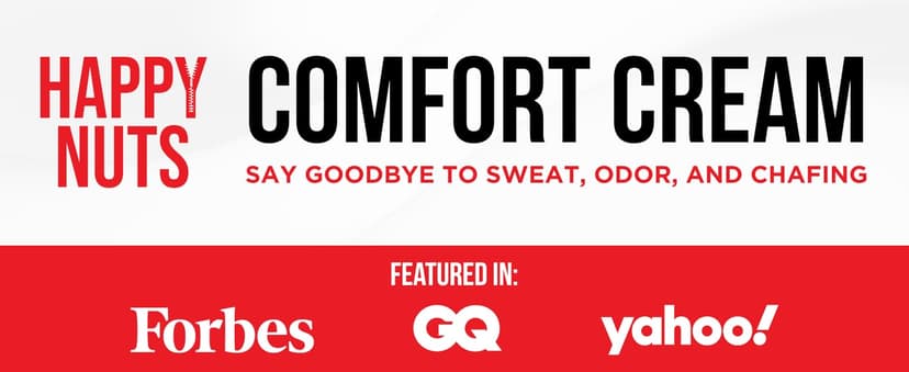 HAPPY NUTS Comfort Cream Deodorant For Men: Anti-Chafing Sweat Defense, Odor Control, Aluminum-Free Mens Deodorant & Travel Essential for Men's Private Parts 3.4 fl oz (Original)