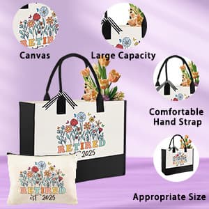 Retirement Gifts for Women, Best Happy Retirement Gifts for Teachers Nurses Coworkers Friends Grandma, Funny Retired Christmas Gift Basket for Women with 20 Oz Tumbler, Canvas Tote Bag, Makeup Bag