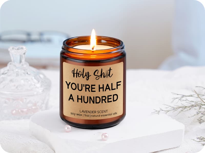 Fairy's Gift Funny 50th Birthday Candles, 50th Birthday Gifts for Women Men, Cool Turning 50 Year Old Gifts Ideas, Happy Half a Hundred Bday, Funny Presents for 50 Year Old Women, Men in Their 50s