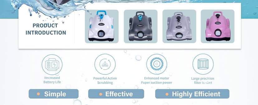 Cordless Robotic Pool Cleaner,Automatic Pool Vacuum Robot for In-Ground/Above Ground Pools,150 Min Runtime, IPX8 Waterproof, 2200 Sq Ft Coverage (Grey)