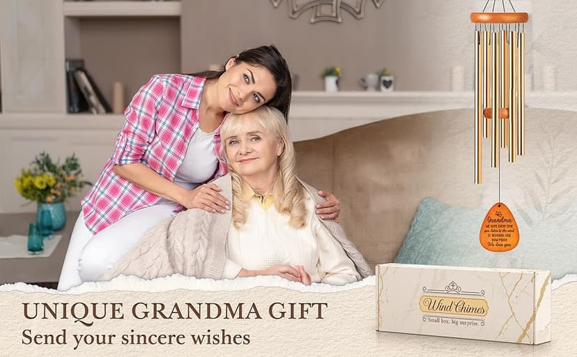 Gifts for Grandma, Grandma Wind Chime, Mother's Day Best Gift for Grandmother, Grandma Birthday Gifts from Grandchildren, Mothers Day Thanksgiving for Grandma