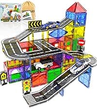 Magnetic Tiles - Road Set, Magnetic Building Blocks, Preschool Montessori Toys Gift for 3+ Year Old Boys and Girls, Sensory Christmas Toys for Kids Aged 3-5 and 4-8, Ideas for Toddler with Autism