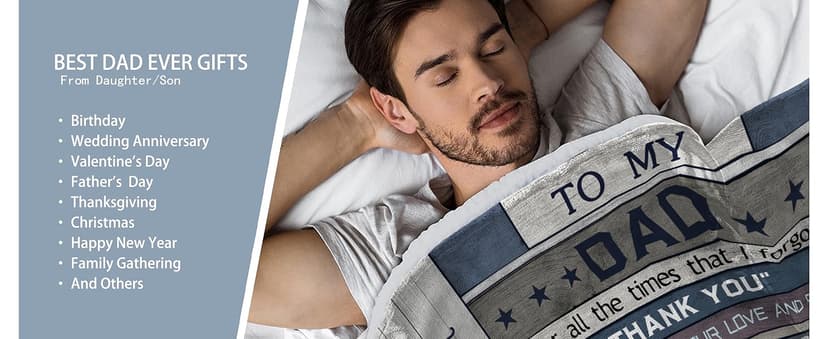 Yamco Dad Birthday Gifts Blanket - Dad Gifts from Daughter Christmas 60"x50" Blankets - Father Birthday Gifts for Dads Who Wants Nothing - Fathers Day Presents from Son - Best Daddy Ever Gift Ideas