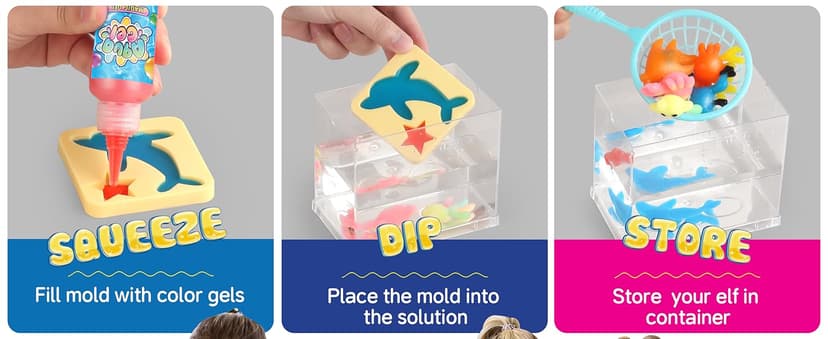 wookidel Magic Water Elf Toy Kit, Aqua Fairy Water Gel Kit with 20PCS Magic Gels and Animal Molds, Gift for Christmas, Easter, Birthday,Creative Art Craft Kits for Girls Boys 6 7 8 9 10 Year Old