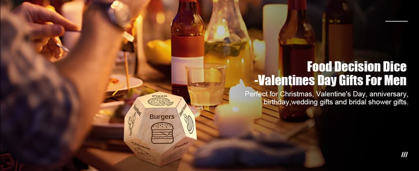 Food Dice Stocking Stuffers for Men Women Kids Adults Date Night Dice Couples Gifts for Him Her Anniversary Christmas Birthday Wedding Gifts for Men Women Him Her Boyfriend Girlfriend Husband