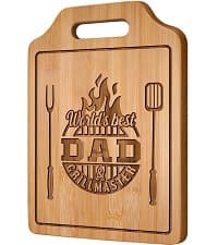 AceThrills Dad Birthday Gift for Dad Gifts Who Wants Nothing from Daughter Son - Engraved Bamboo Cutting Board 12.3"L x 8.7"W x 0.4"Th