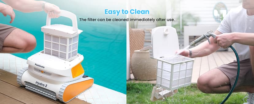 2025 Chasing Hydro 3 Robotic Pool Cleaner for Inground/Above Ground Pools, 150W Cordless Pool Vacuum, Max 200min Runtime, 4.1L Filter Basket, Auto Waterline/Wall Cleaning, Max 1076 sq.ft Coverage