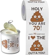 70th Birthday Gifts for Women, Men, Her, Him - Happy Prank Toilet Paper - 70th Birthday Decorations, Party Supplies Favors - 70 Years Old Funny Gag Gift Ideas, Novelty Bday Present for Friends, Family