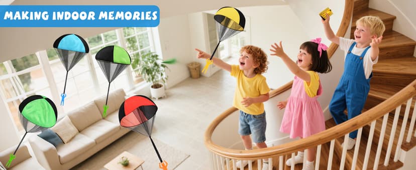 Parachute Toy for Kids, Outdoor Toys Flying Parachute Men, Inside & Outside Toys for or 3 4 5 6 7 8 9 10 11 12 Year Old, Christmas Stocking Stuffers for Kids Idea 2025 Unique Boys Party Favors