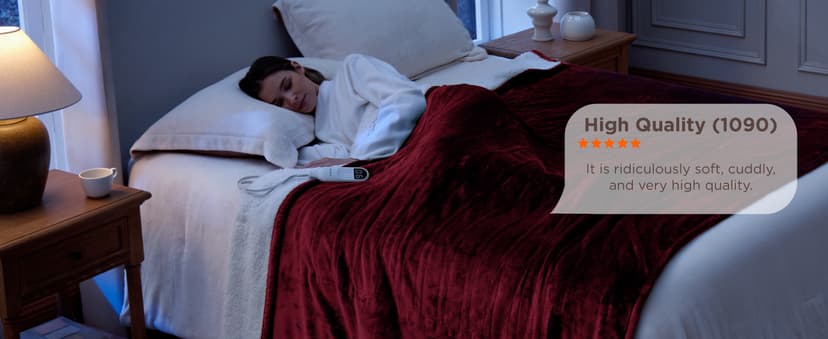 Bedsure Heated Blanket Throw Blanket - Fast Heating Electric Blanket, Soft Flannel Heated Throw with 4 Time Settings, 6 Heating Settings, Warm Gifts for Grandma Grandpa (50x60 inches, Dark Grey)