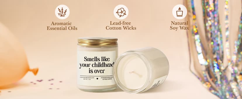 Niyewsor 18th Birthday Gifts for Girls Boys, Eighteen Birthday Candle, 2007 18th Birthday Decorations for Girls Boys, 18 21 Year Old Bday Gifts for Daughter, Son, Sister, Niece, Handmade, 7oz