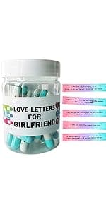 Gifts For Girlfriend Prewritten Message In Capsule Lovely Notes Birthday Anniversary Valentines Day Gifts for Her (Light Blue Girlfriend 50pcs)