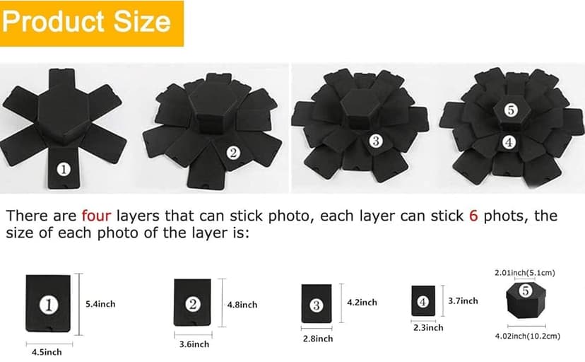 Explosion Gift Box - Photo Box, A Creative Six-sided Gift Box. Love Memory DIY Handmade Photo Album Scrapbook, A Surprising Boyfriend Birthday Gift, Ideal for Weddings, Christmas or Valentine's Day