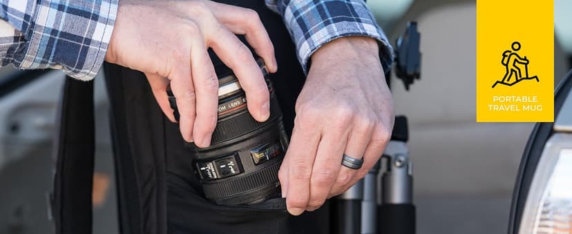 STRATA CUPS Camera Lens Coffee Mug -13.5oz | (2 LIDS + SPOON + BAG) Gift for Him, Dad Gifts, Photography, Camera accessories, Novelty Gifts