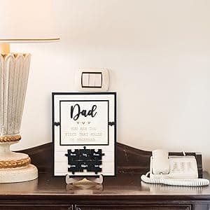 10" Hands Down Best Dad Ever DIY Handprint Kit with Acrylic Paint, Art Craft Family Keepsake Wood Frame Dad Keychain Birthday Father's Day Gift for Daddy, Papa Family Sign with Kids Names HF90-D