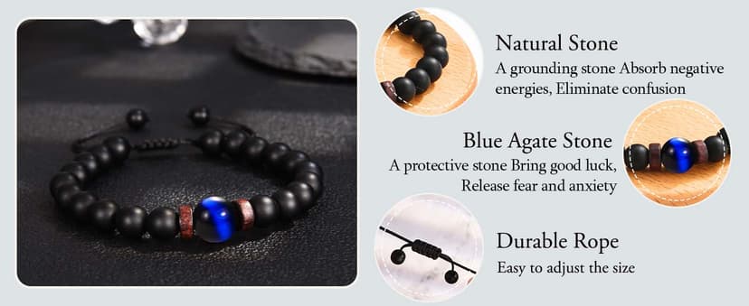 Bracelets Gifs for Friend Brother Husband Dad Brother in Law Son in Law Uncle Son Grandson Nephew, Birthday Christmas Valentines Fathers Stocking Stuffers Gifts for Men Boys Him with Sentimental Card