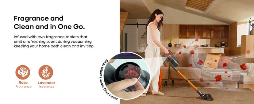 KIPMAX Cordless Vacuum Cleaner, 50KPa 550W Stick Vacuum for Home, 70Mins Anti-Tangled Vacuum Cleaner for Pet Hair/Carpet/Floor, Self-Standing Vacuum with Rechargeable Battery, LED Display&Aromatherapy