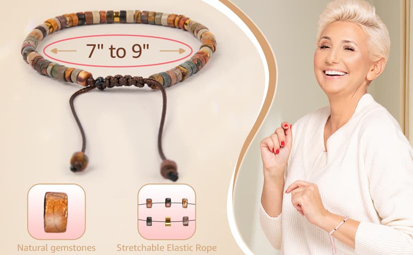 Inspirational Gifts Bracelets for Women Healing Natural Stone Bracelets - Get Well Soon Gifts for Women Best Friends Sister Girls - Life is Tough But So are You Bracelet