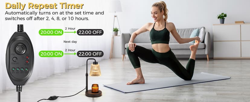 Candle Warmer Lamp with Timer Dimmable, Birthday Gifts for Women Mom, House Warming Gifts New Home Decor, Wax Melt Warmer for Jar Candles with 2 Bulbs