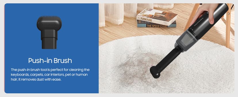 Handheld Vacuum Cordless, Car Vacuum Cleaner Portable with HEPA Filter, 2 Suction Modes, Mini Hand Held Vacuum Rechargeable for Car, Home, Pet Hair, Office, Desk, Keyboards (Black)