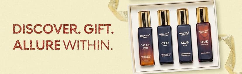 Bella Vita Luxury Long Lasting Perfume Gift Set for Man | 4x20ml | Gifts for Men | Woody, Citrusy, Oud, Premium Fragrance Scent | KLUB, OUD, CEO, G.O.A.T