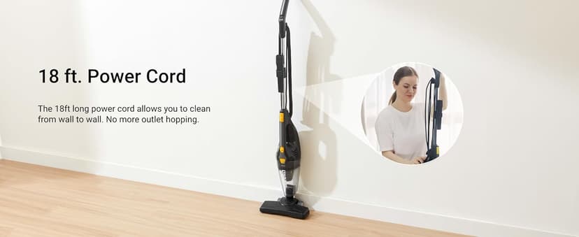 Eureka Blaze Stick Vacuum Cleaner, Powerful Suction 3-in-1 Small Handheld Vac with Filter for Hard Floor Lightweight Upright Home Pet Hair, Dark Black