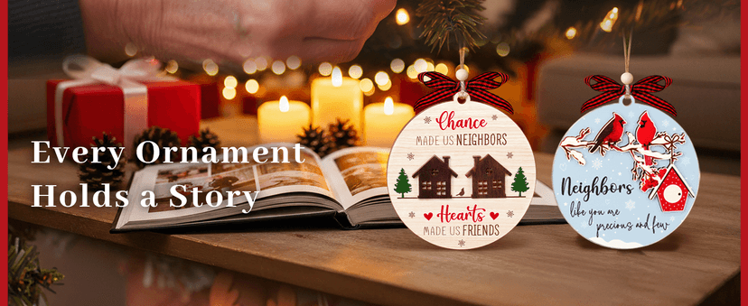 Neighbors Like You are Precious and Few - 2 Layer Good Neighbor Christmas Ornament - Wooden Next Door Neighbors Ornament - Awesome Neighbor for Next Door Friends