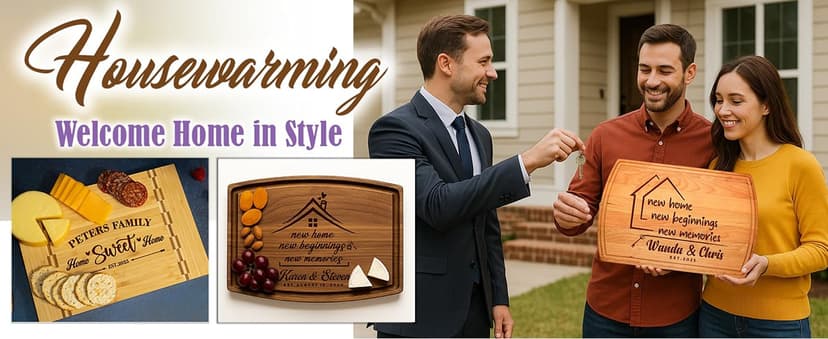 Personalized Home Sweet Home Cutting Board – Custom Engraved Wooden Board – Housewarming Gift, New Home Gift, Realtor Closing Gift, Wedding, Anniversary, Christmas, Bridal Shower Present