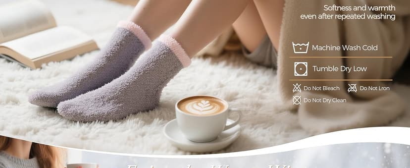 TEHOOK Warm & Cozy Gifts for Women, Fluffy Fuzzy Sock, Plush Sleeping Slipper Socks - Soft Warm Fabric