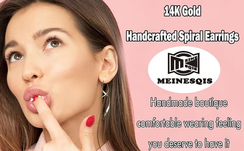 Earrings for Women Spiral threader earrings hand bent dangle earrings for women,suitable for gift giving, perfect for your birthday party, Christmas, gift giving.