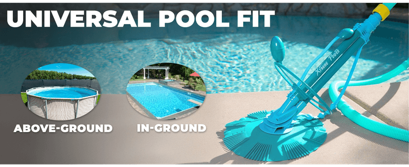 XtremepowerUS Premium Automatic Suction Vacuum-generic Climb Wall Pool Cleaner Sweeper In-Ground Suction Side + Hose Set