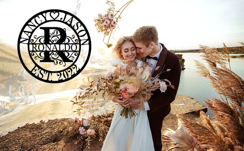 Wedding Gifts for Couples 2025, Personalized Metal Name Signs, Custom Name Signs, Custom Family Name Sign, Last Name Sign, Monogram Letters Wall Decor, House Warming Gifts New Home