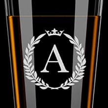 Personalized Beer Glasses Gifts for Men, 16 oz Pint Glasses Monogrammed A-Z Drinking Glass Cups Customized Gift, Unique Christmas Anniversary Birthday Gifts for Men Him Dad Brother Husband Grandpa (T)