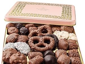 Chocolate Gift Basket, Candy Food Arrangement Platter, Gourmet Snack Box, Holiday Present Idea, Corporate Him & Her, Men Women Sympathy Family Parties & Get Well- Bonnie & Pop