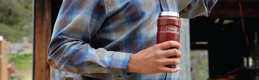 THERMOS Stainless King Vacuum-Insulated Travel Tumbler, 16 Ounce, Matte Steel