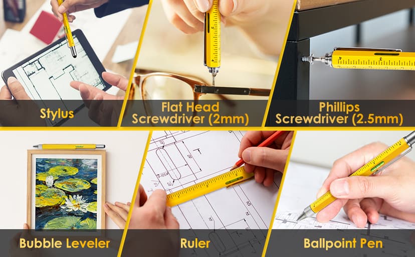 Stocking Stuffers for Men, Gifts for Him, Multitool Pen Christmas Birthday Present, Ideas for Guys Husband Who Have Everything, Tools Cool Gadgets Birthday, White Elephant for Adults Women Dad Grandpa